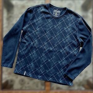 Point Zero navy abstract argyle sweater